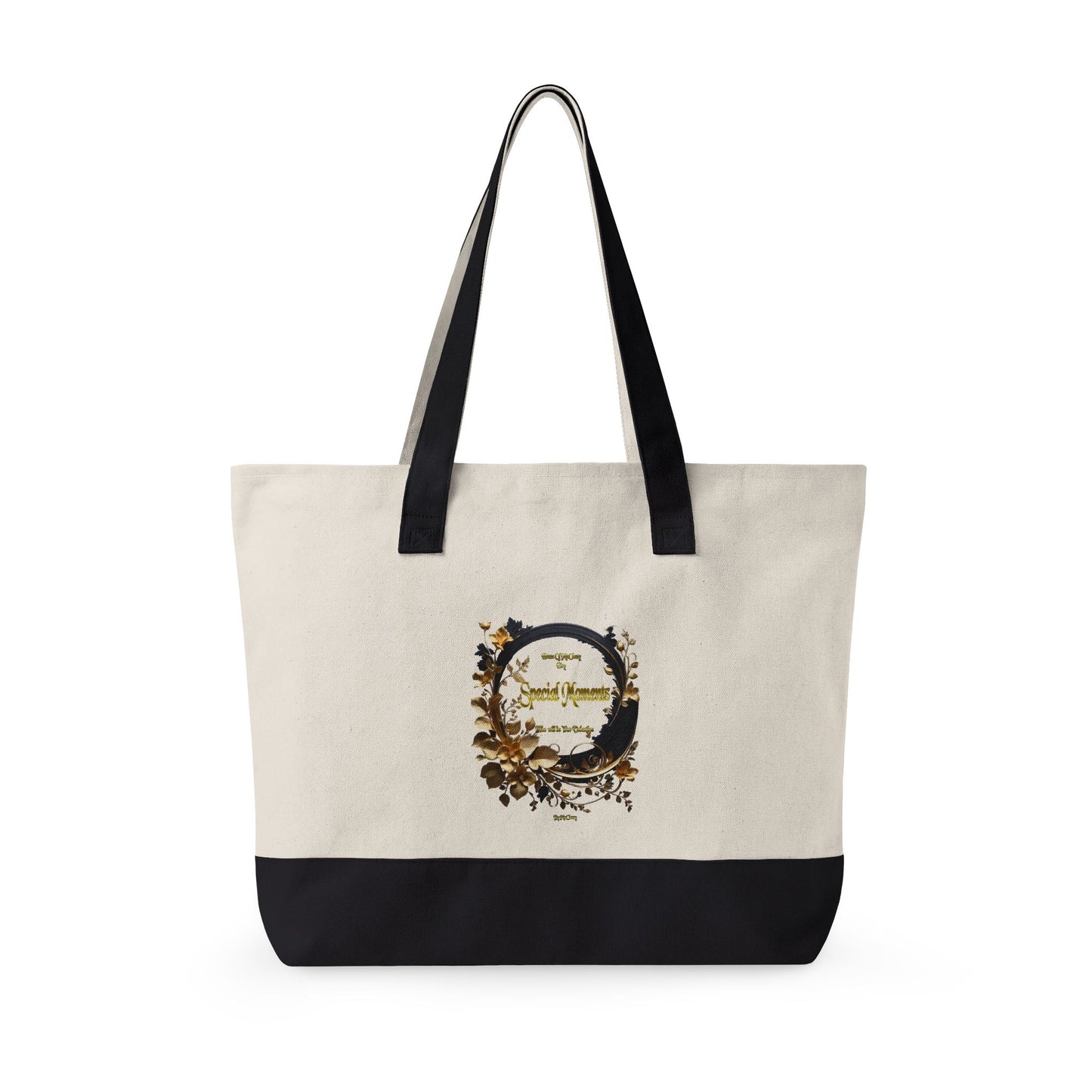 Gold Wreath Design Zippered Canvas Tote | Special Moments Bag by MssClassy