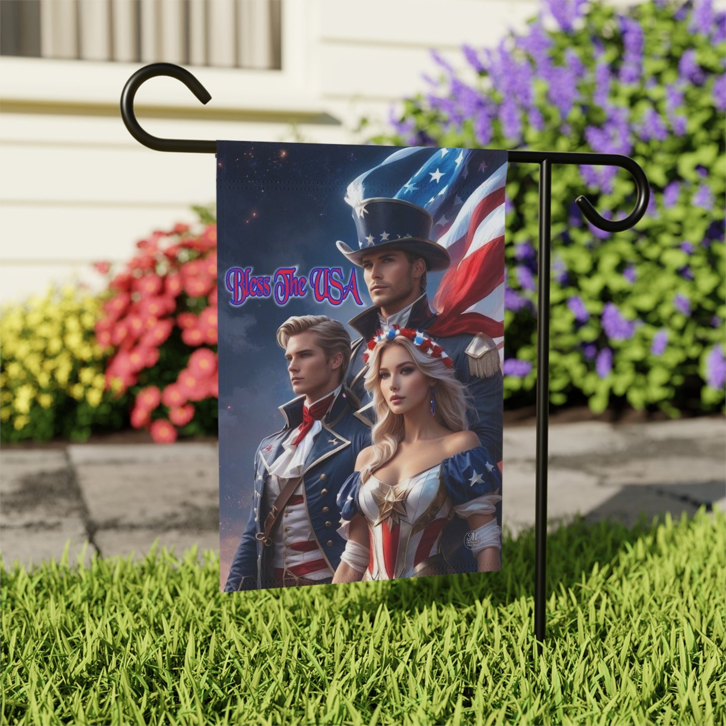 USA Patriotic Trio Garden & House Banner | American Flag, Revolutionary Heroes