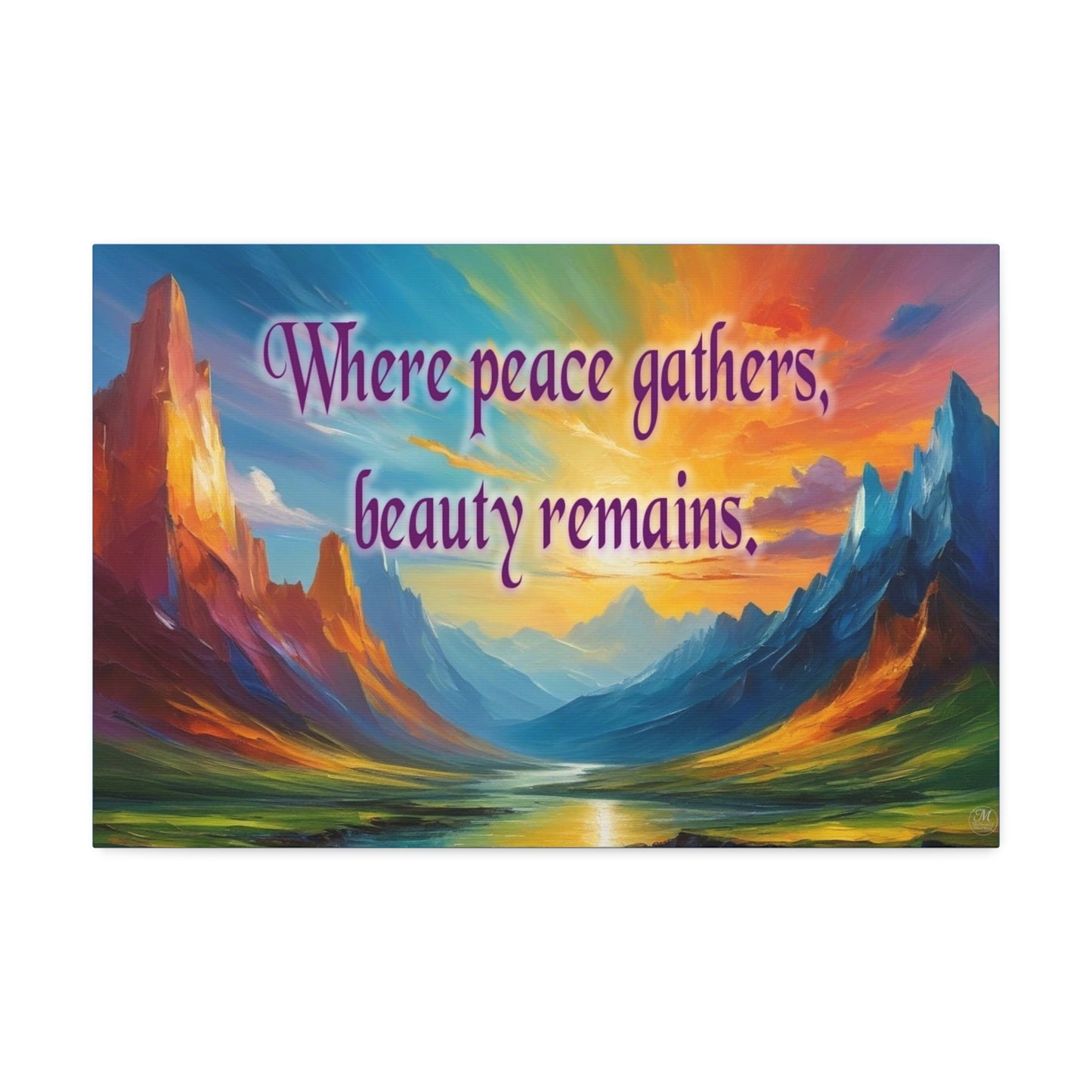Where Peace Gathers Landscape Canvas Stretched 1.5'' | Inspirational Wall Art