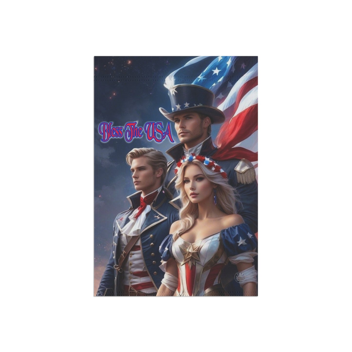 USA Patriotic Trio Garden & House Banner | American Flag, Revolutionary Heroes