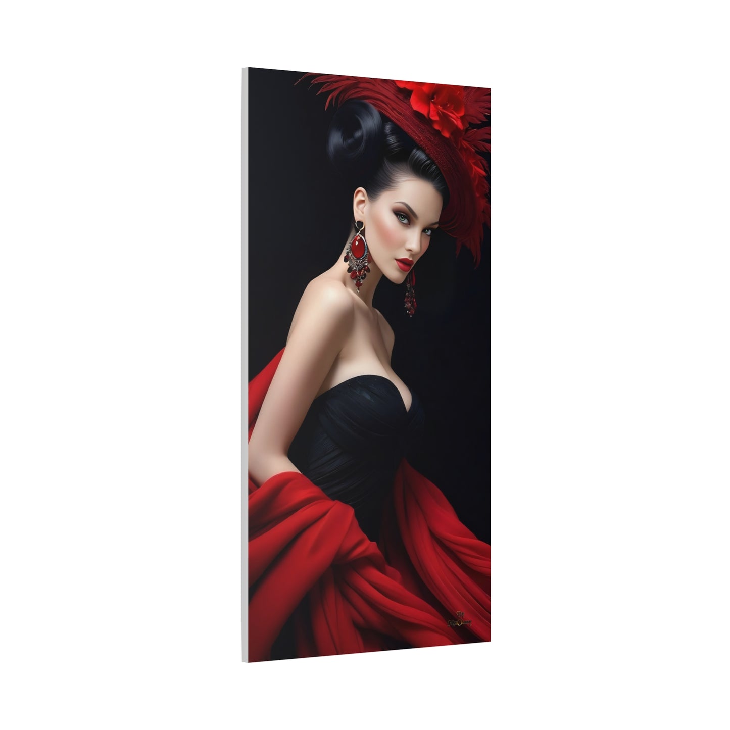 Flames of Desire in Fashion Elegance Canvas Art 30 x 60 Vertical
