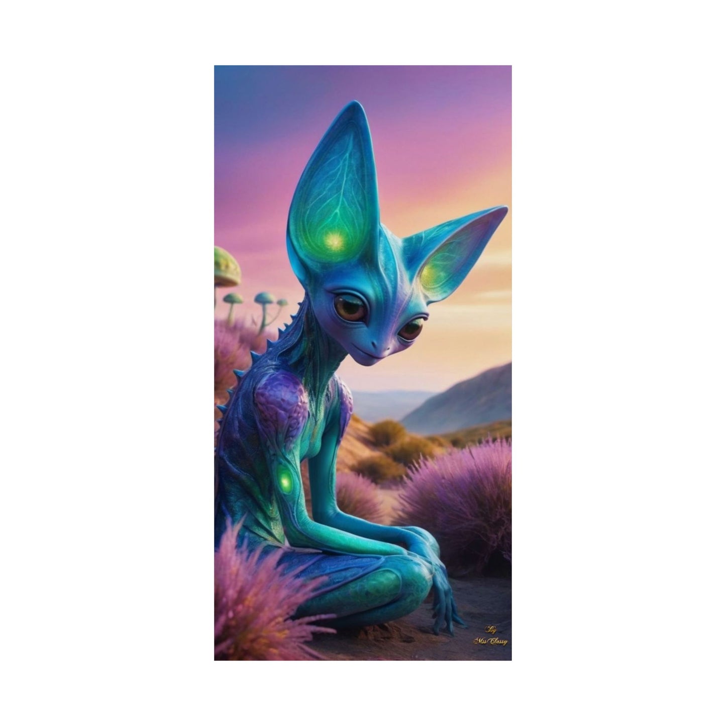 Lumi Starborn Whimsical Alien Art Poster 11 x 22
