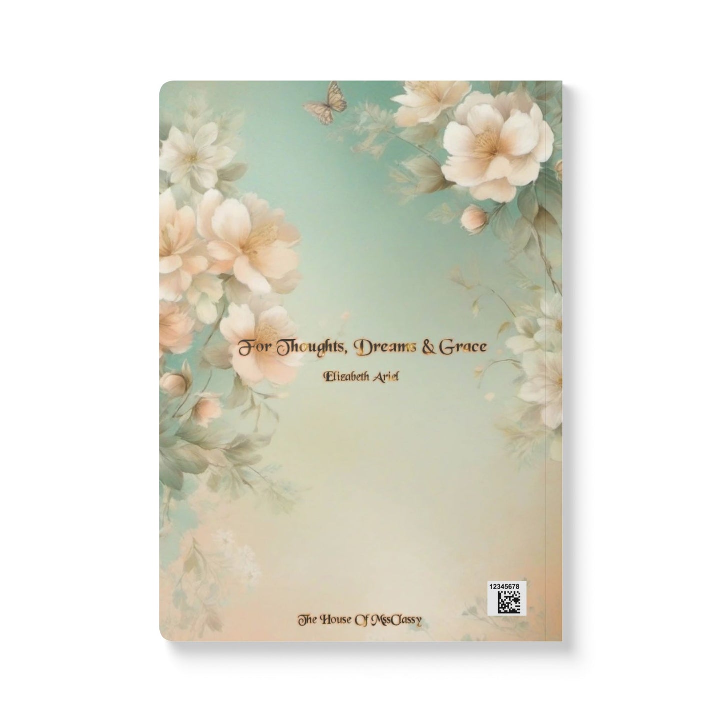Whispers of Grace journal | Softcover notebook, ethereal woman floral cover