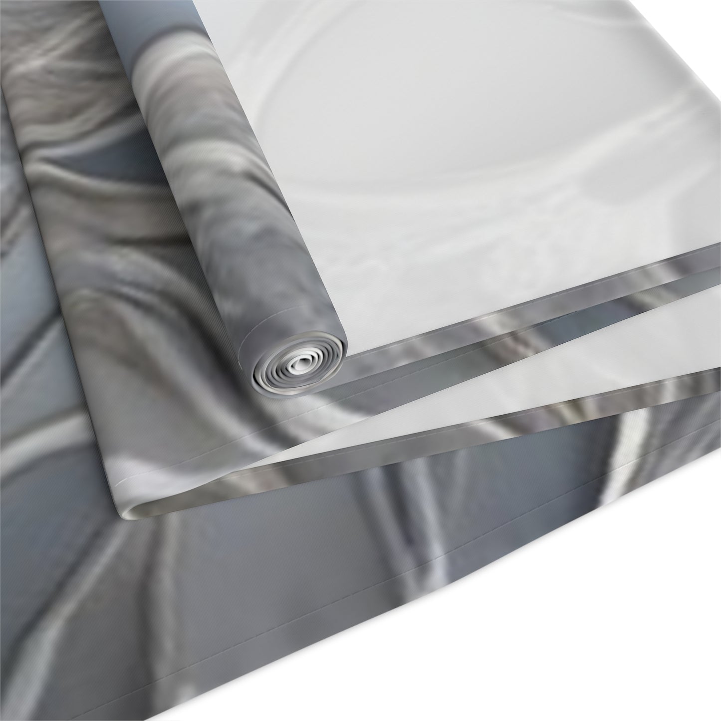 Silver Filigree Floral Table Runner | Gray Metallic Mandala Table Runner