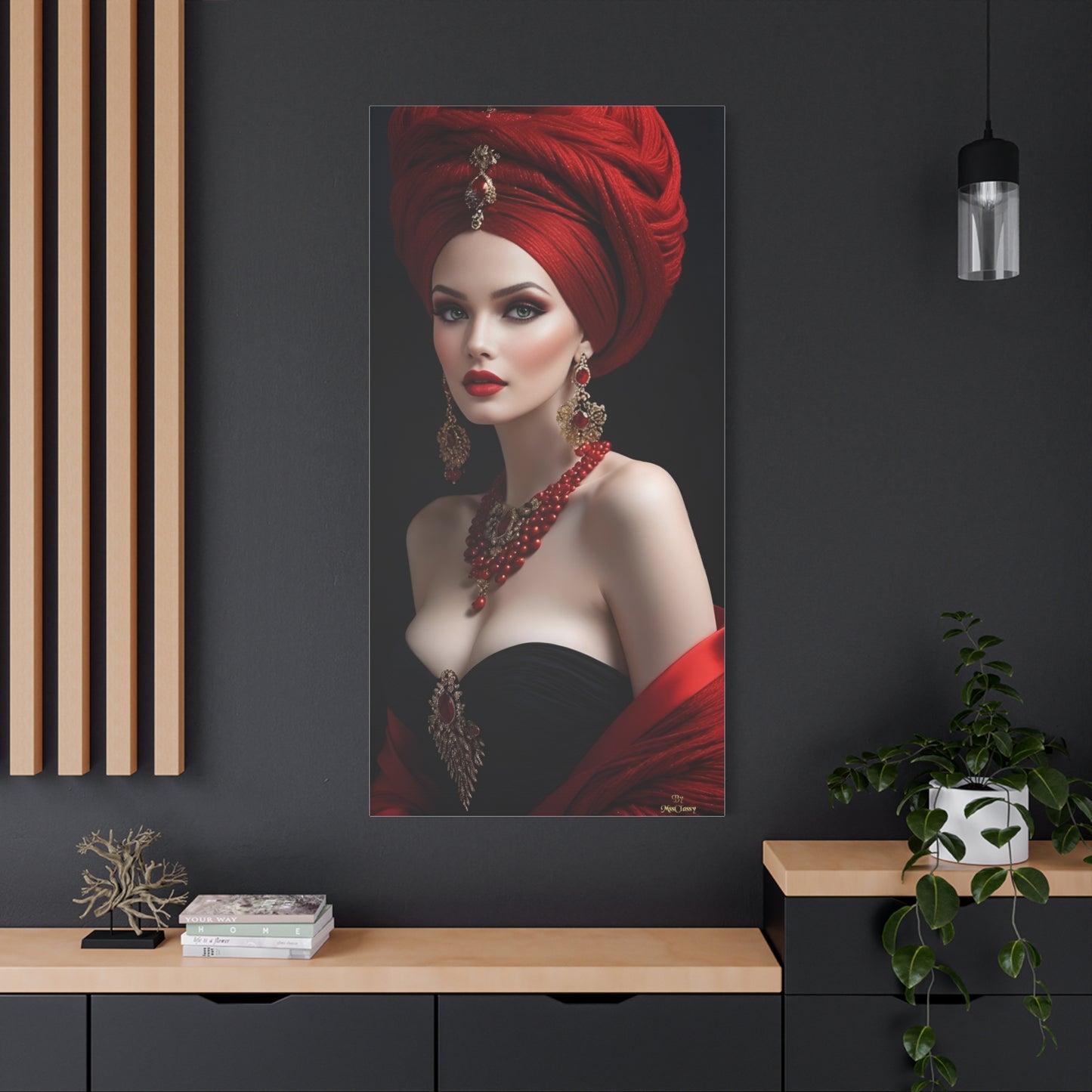 Luxuriously Wrapped in Red Fashion Canvas Art 30 x 60 Vertical