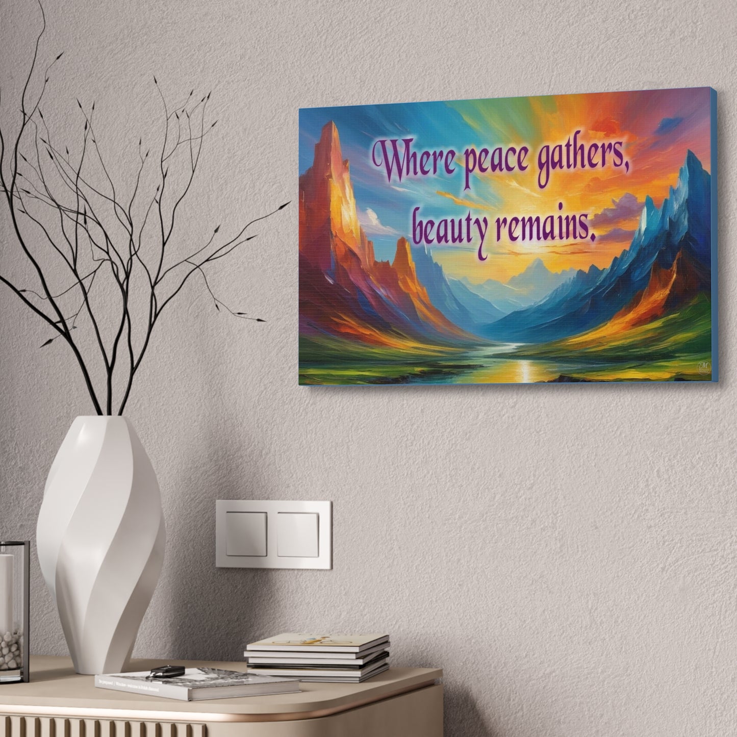 Where Peace Gathers Landscape Canvas Stretched 1.5'' | Inspirational Wall Art