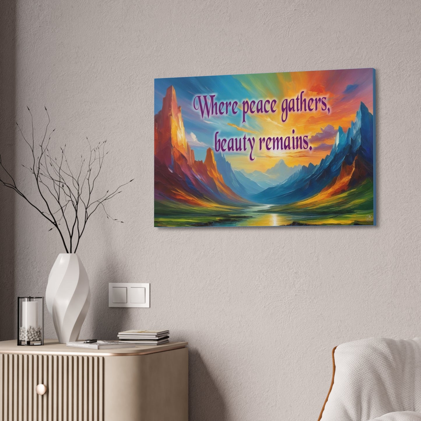 Where Peace Gathers Landscape Canvas Stretched 1.5'' | Inspirational Wall Art