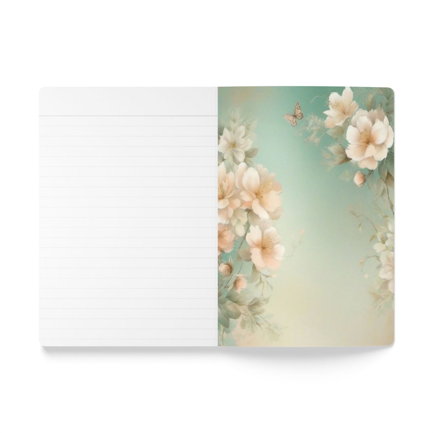 Whispers of Grace journal | Softcover notebook, ethereal woman floral cover