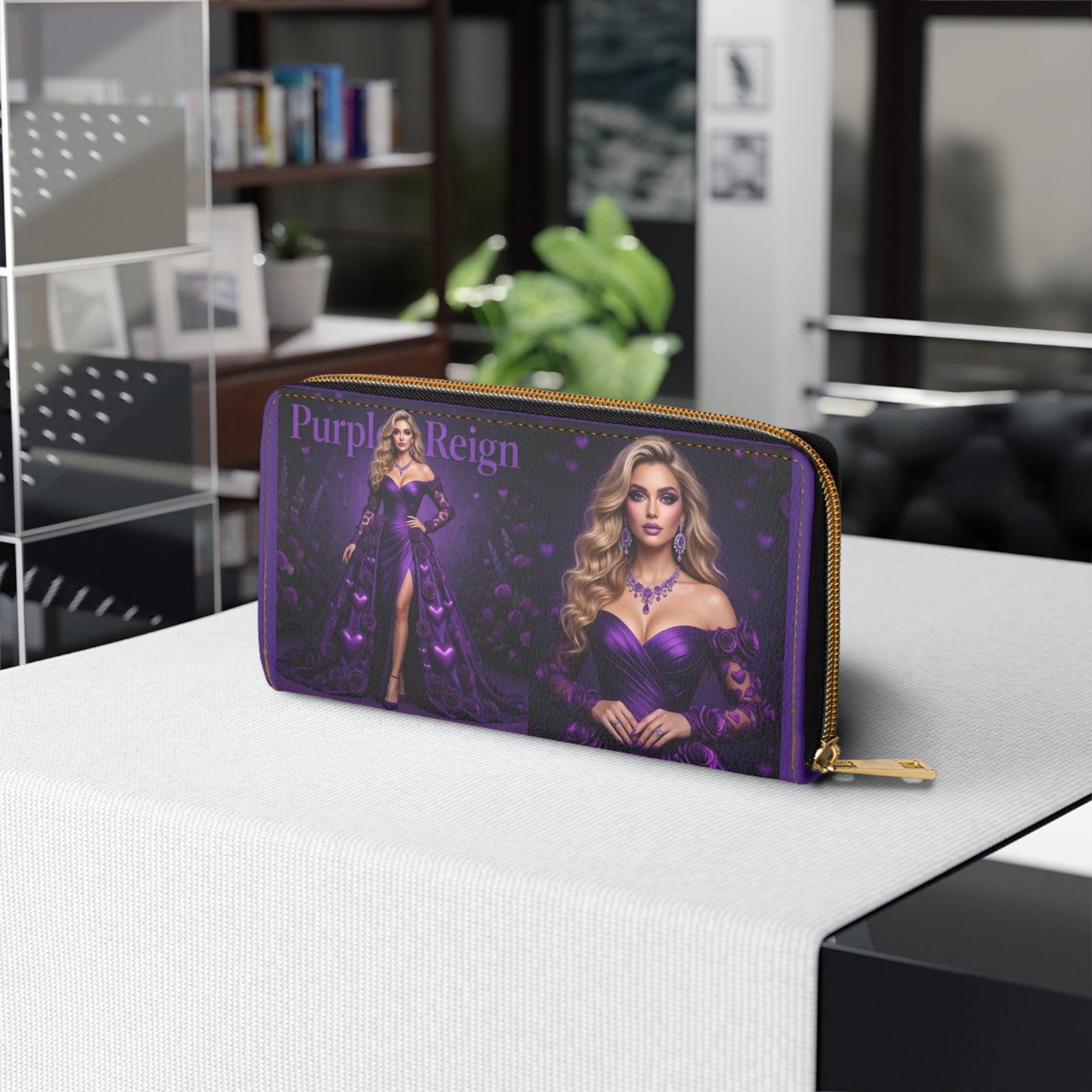 Purple Reign Glam Zipper Wallet | elegant purple MssClassy Design