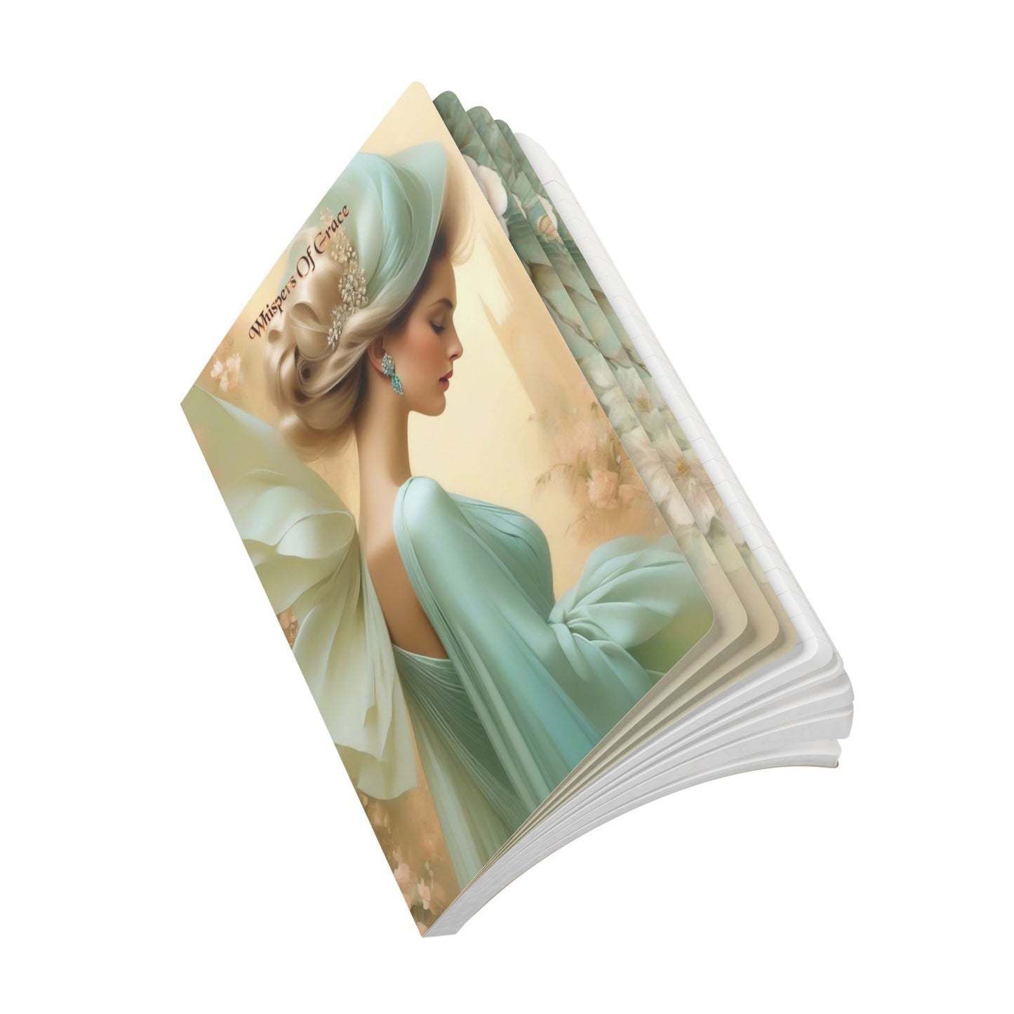Whispers of Grace journal | Softcover notebook, ethereal woman floral cover