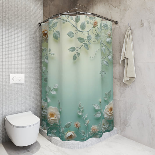 Rose Vine Shower Curtain | Botanical Floral Bathroom Decor