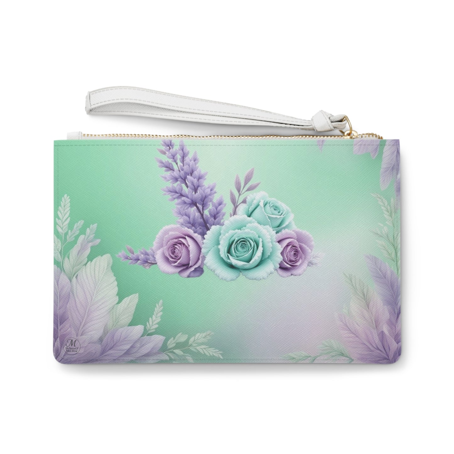 Floral Mint & Lavender Rose Clutch