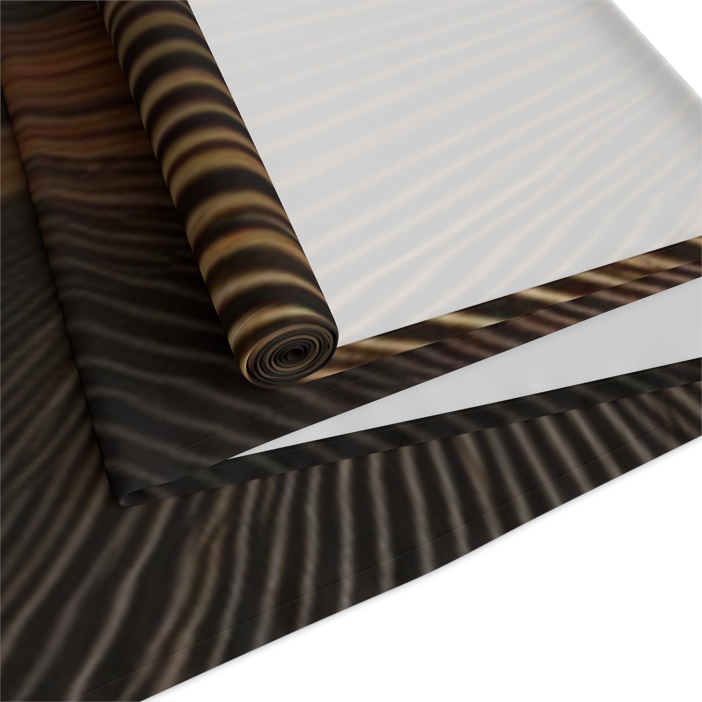 Golden Wave Lines Table Runner | Abstract Metallic Stripe Dining Decor