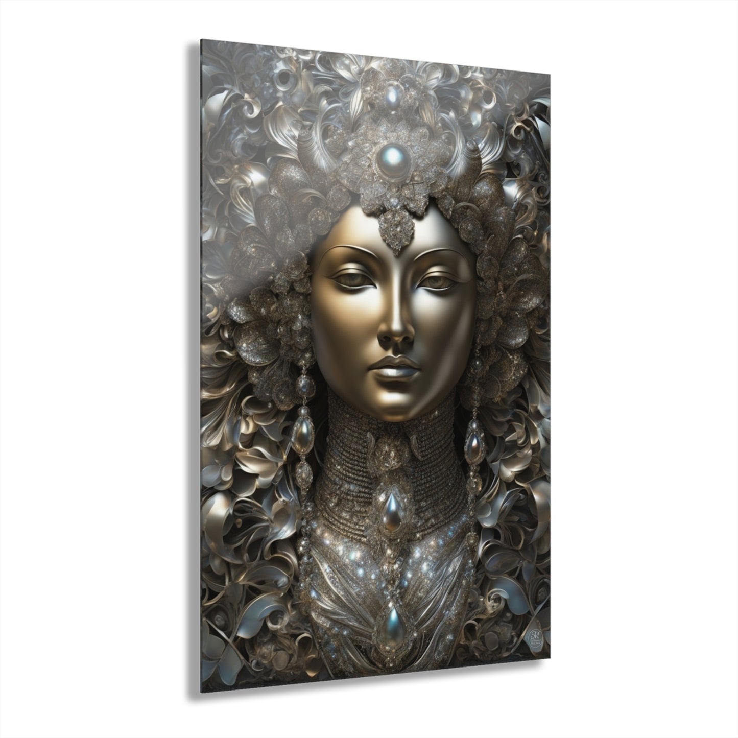 Ornate Goddess Portrait Acrylic Print | French Cleat Hanging
