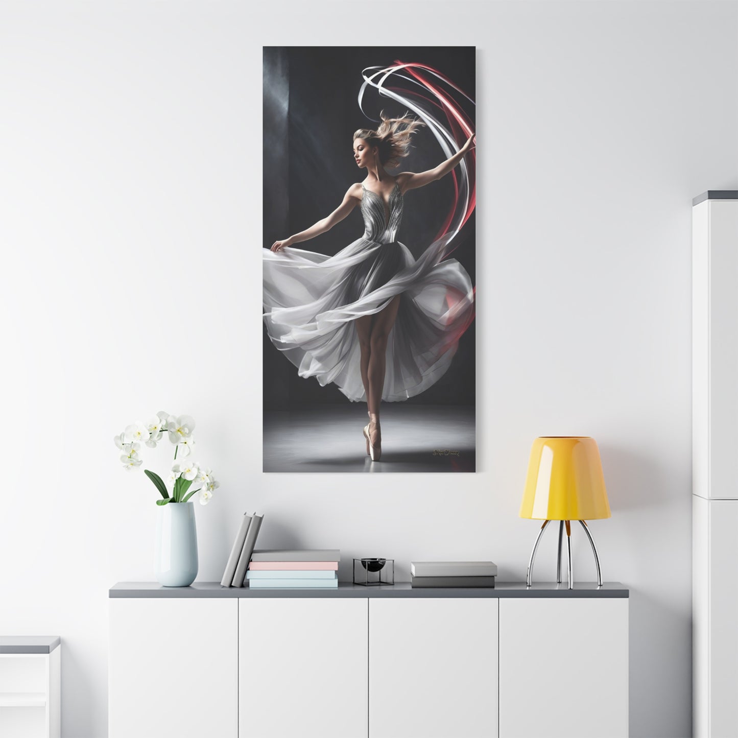 Inspired Elegance in Motion Canvas Art 30 x 60 Vertical