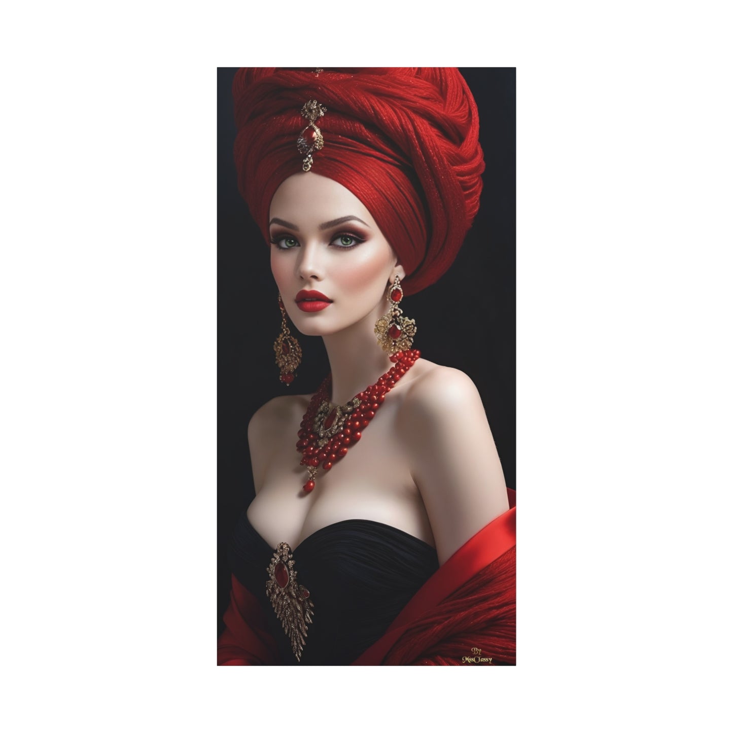 Luxuriously Wrapped in Red Fashion Canvas Art 30 x 60 Vertical