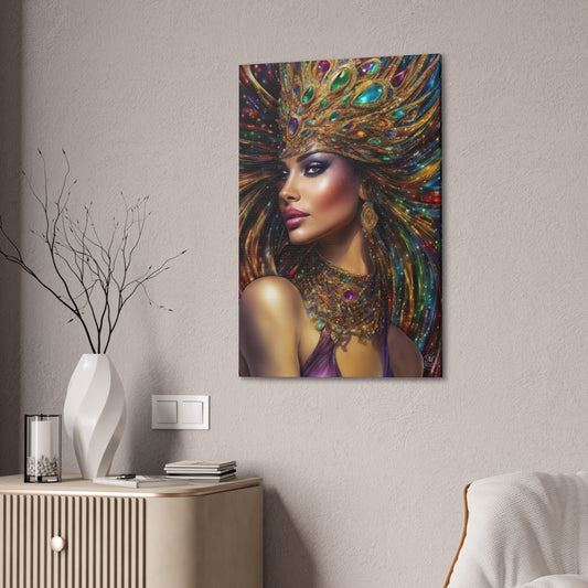 Regal Jewel-Headress Portrait Gallery Style 24x36 inches only Canvas Print/ Wall art