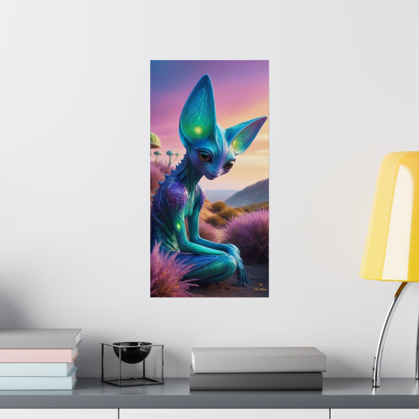 Lumi Starborn Whimsical Alien Art Poster 11 x 22