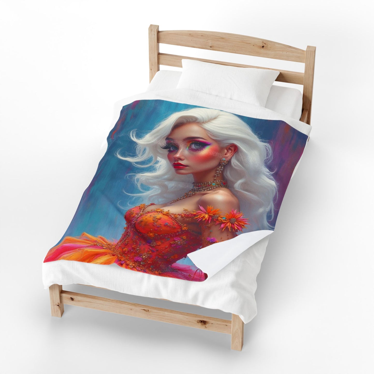 Elegant Fantasy Plush Blanket Cozy Art Throw Velveteen Plush Blanket