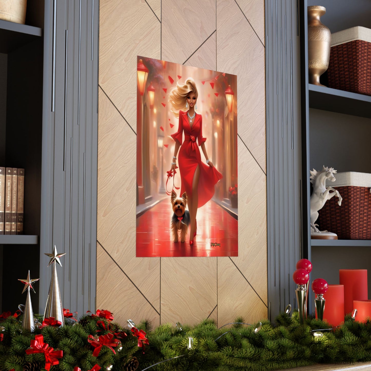 Bella and Teddy A Playful Fashion Poster 24 x 36 Vertical