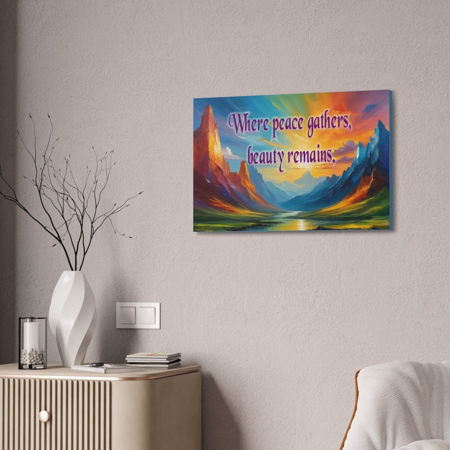 Where Peace Gathers Landscape Canvas Stretched 1.5'' | Inspirational Wall Art