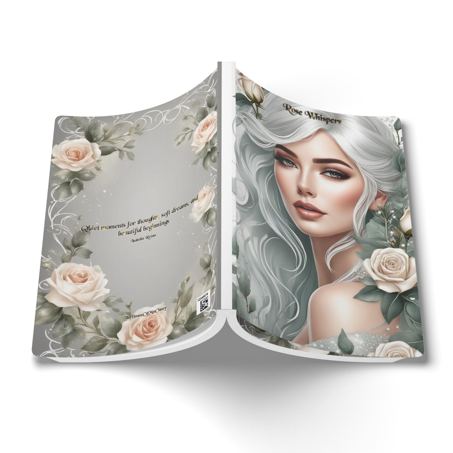 Rose Whisperer Portrait Journal | Softcover Floral Notebook, Elegant Woman Cover