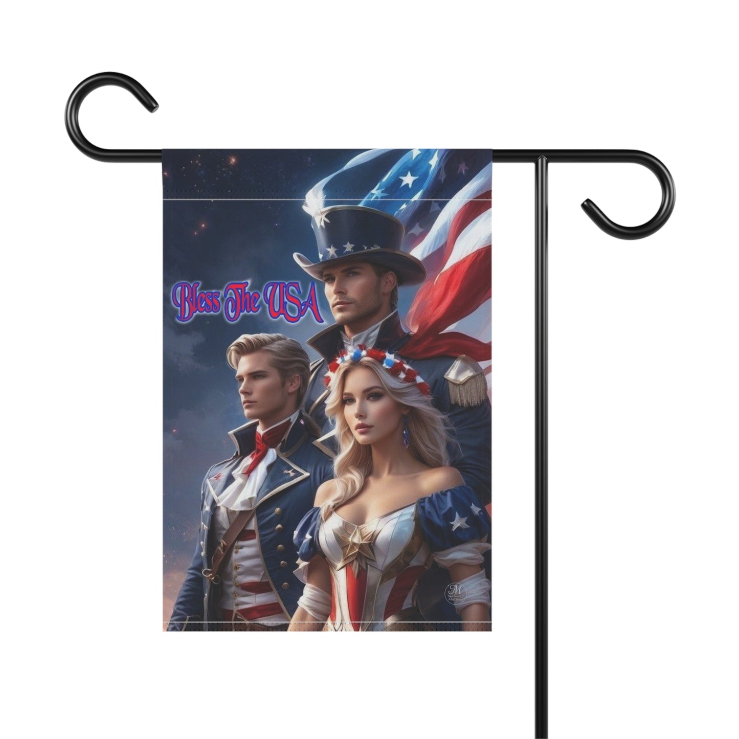 USA Patriotic Trio Garden & House Banner | American Flag, Revolutionary Heroes