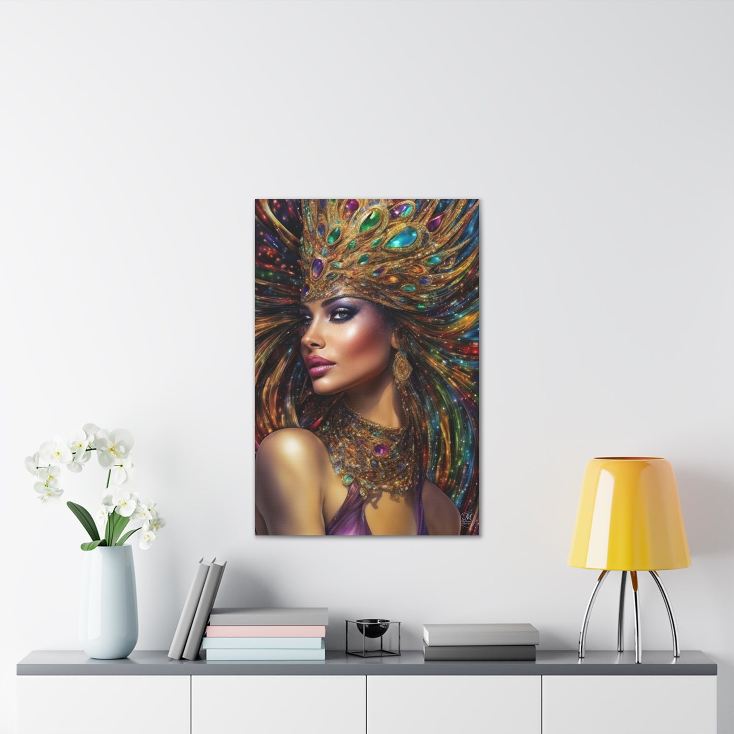 Regal Jewel-Headress Portrait Gallery Style 24x36 inches only Canvas Print/ Wall art