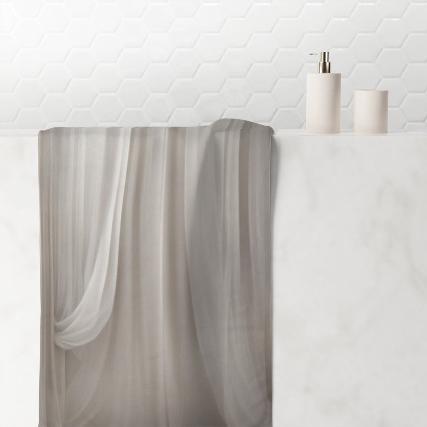 Ivory Draped Floral Backdrop Towel | Wedding Ceremony Aisle Scene