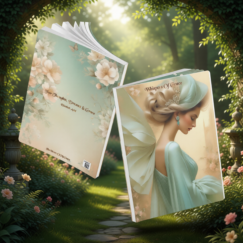 Whispers of Grace journal | Softcover notebook, ethereal woman floral cover