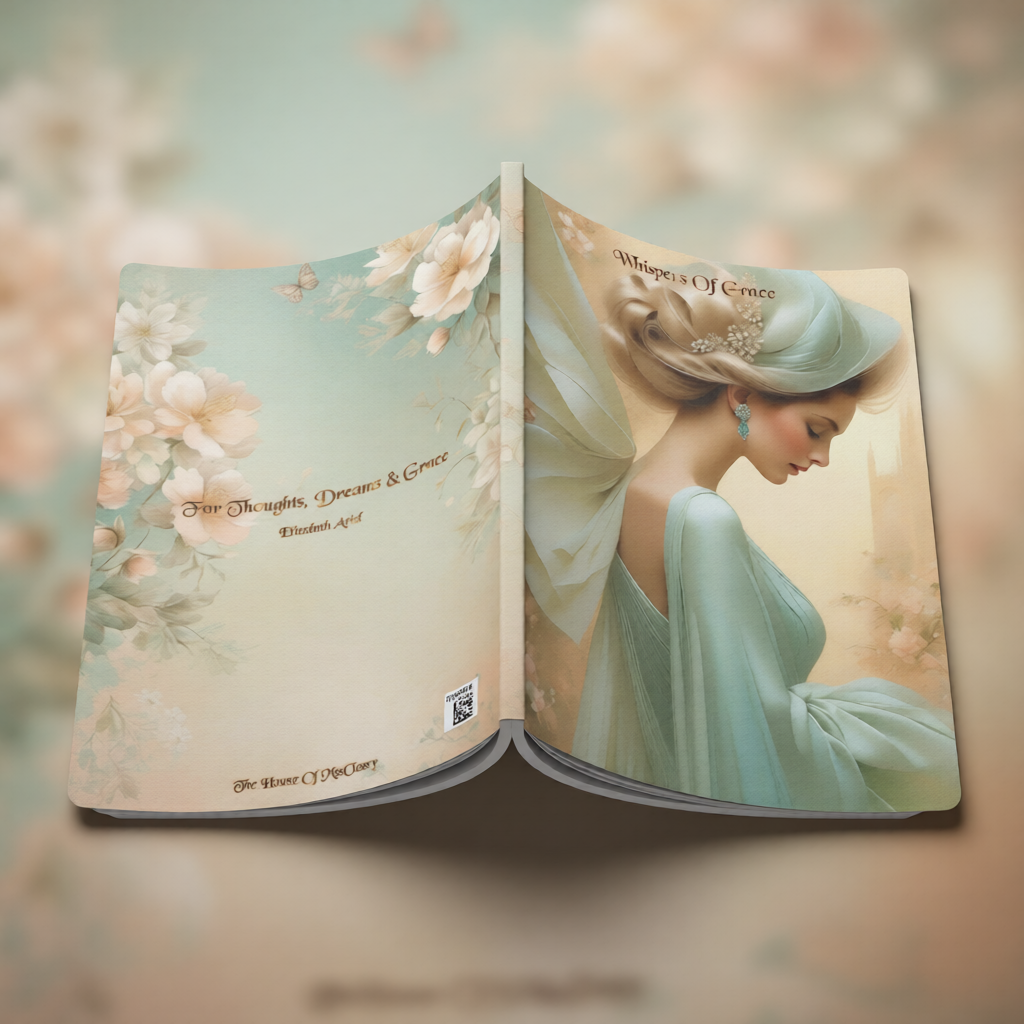 Whispers of Grace journal | Softcover notebook, ethereal woman floral cover