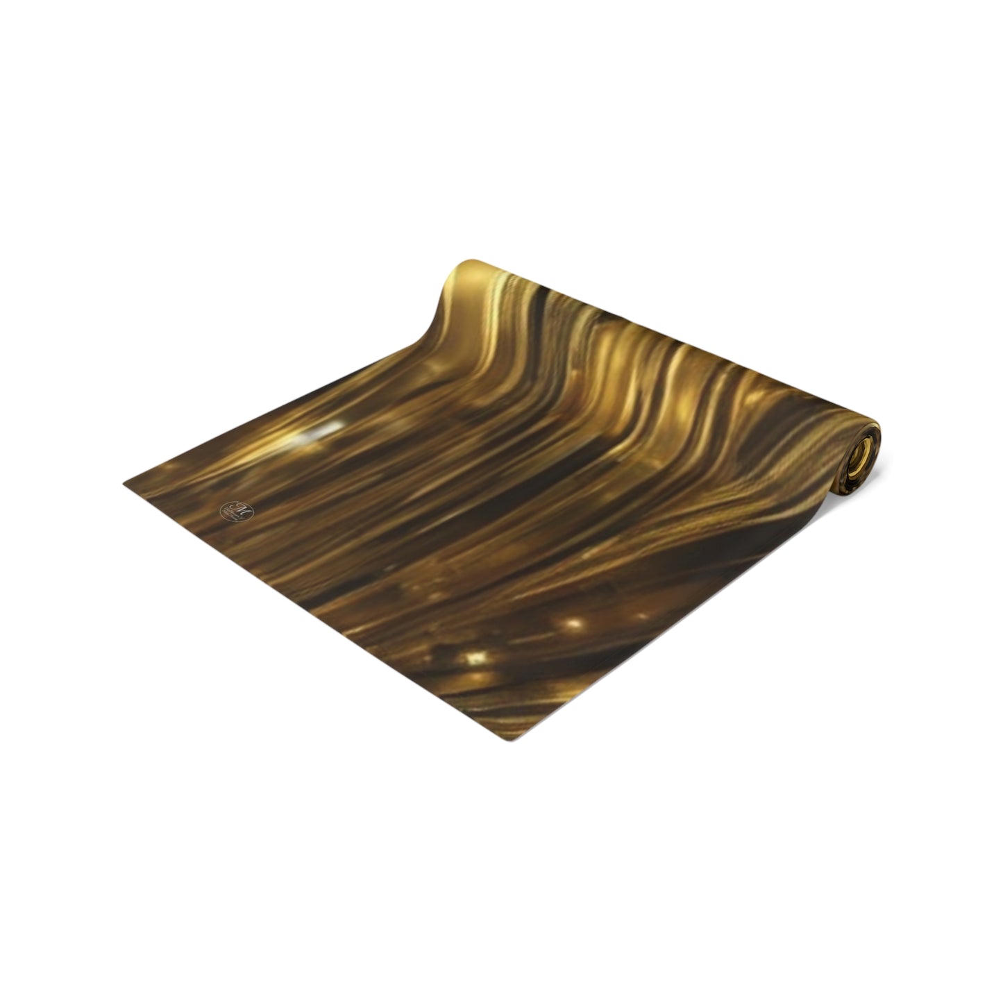 Gold Marble Swirl Table Runner | Metallic Abstract Dining Decor