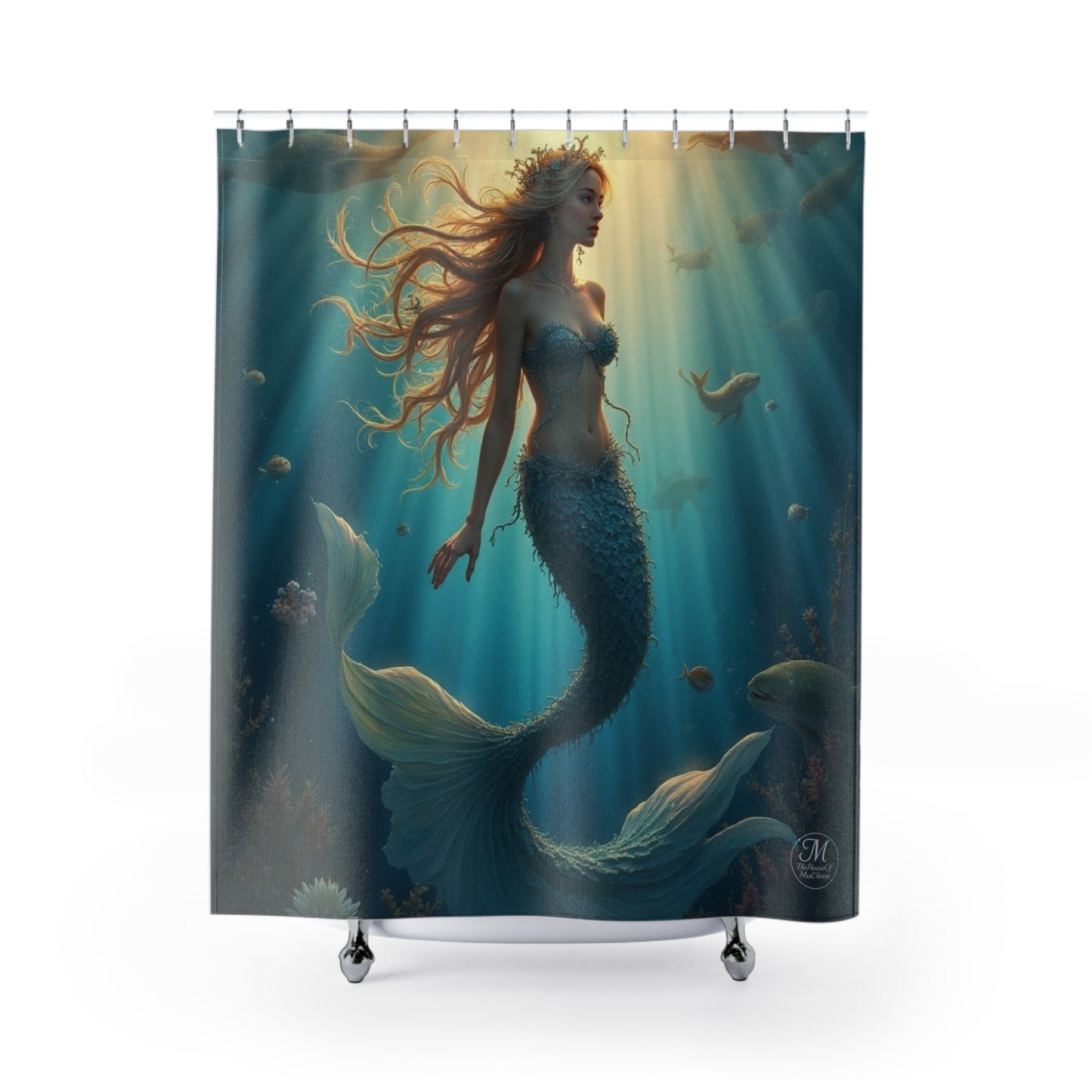 Underwater Mermaid Shower Curtain | Ocean Fantasy Bathroom Decor