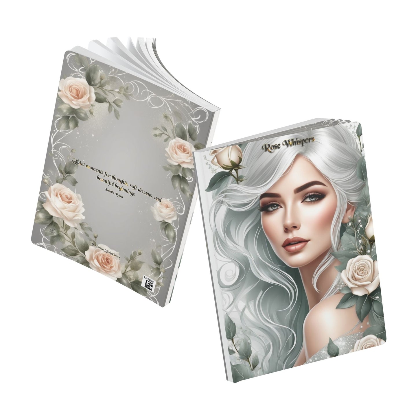 Rose Whisperer Portrait Journal | Softcover Floral Notebook, Elegant Woman Cover