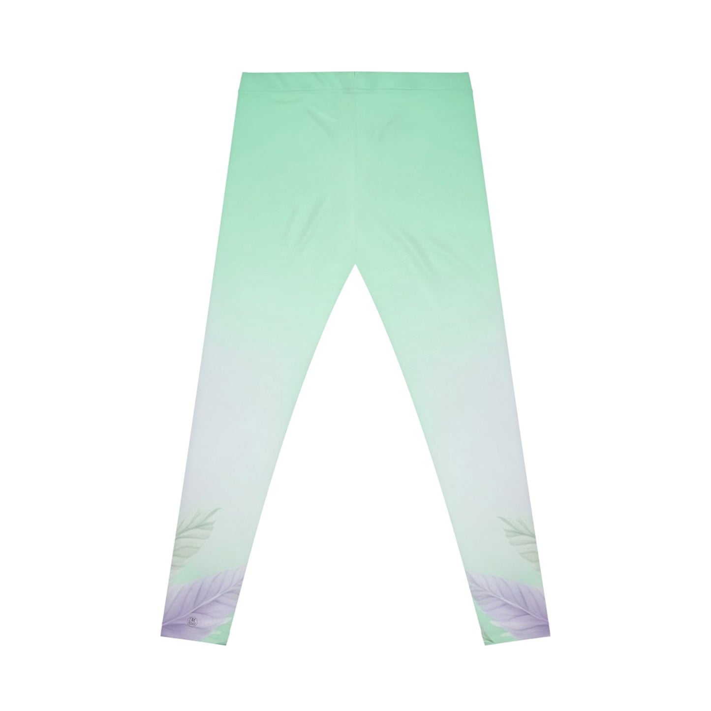Mint to Lavender Ombre Leggings — Floral Gradient Women's Leggings