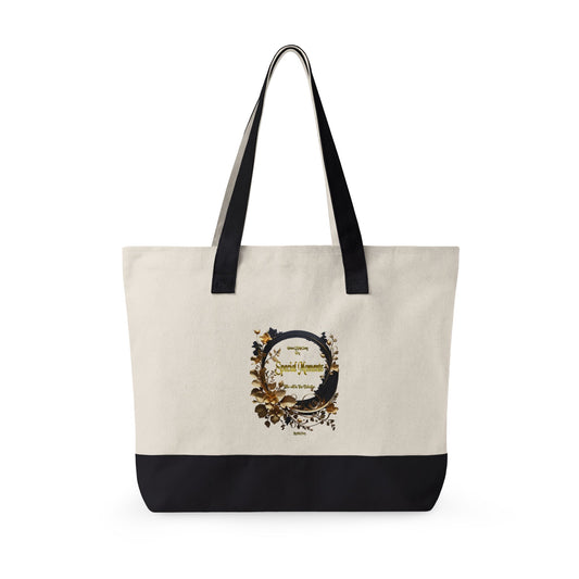 Gold Wreath Design Zippered Canvas Tote | Special Moments Bag by MssClassy