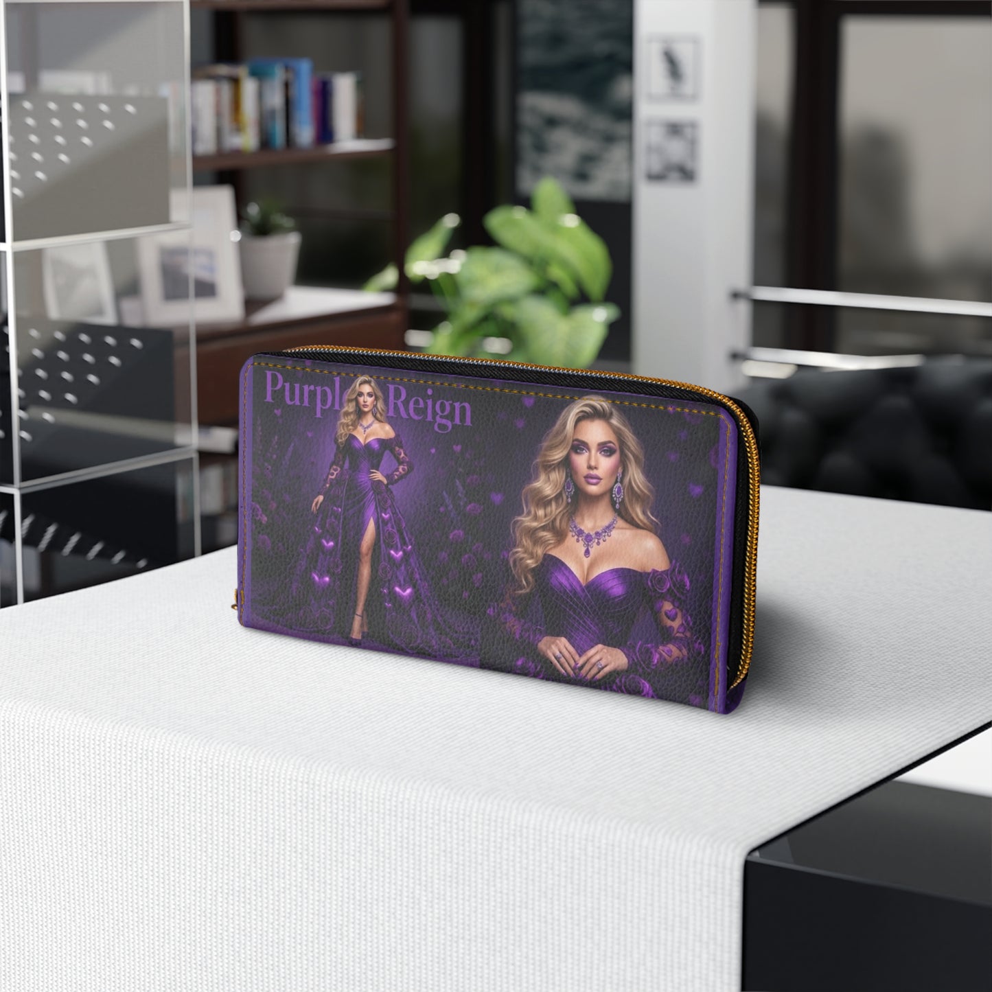 Purple Reign Glam Zipper Wallet | elegant purple MssClassy Design