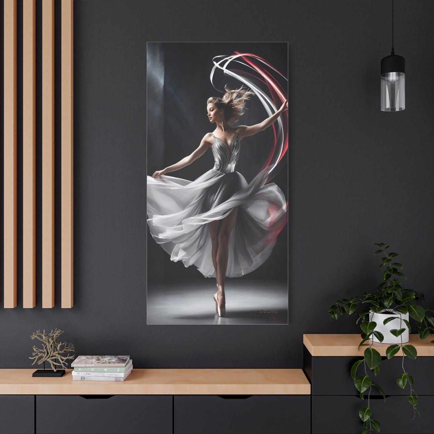 Inspired Elegance in Motion Canvas Art 30 x 60 Vertical
