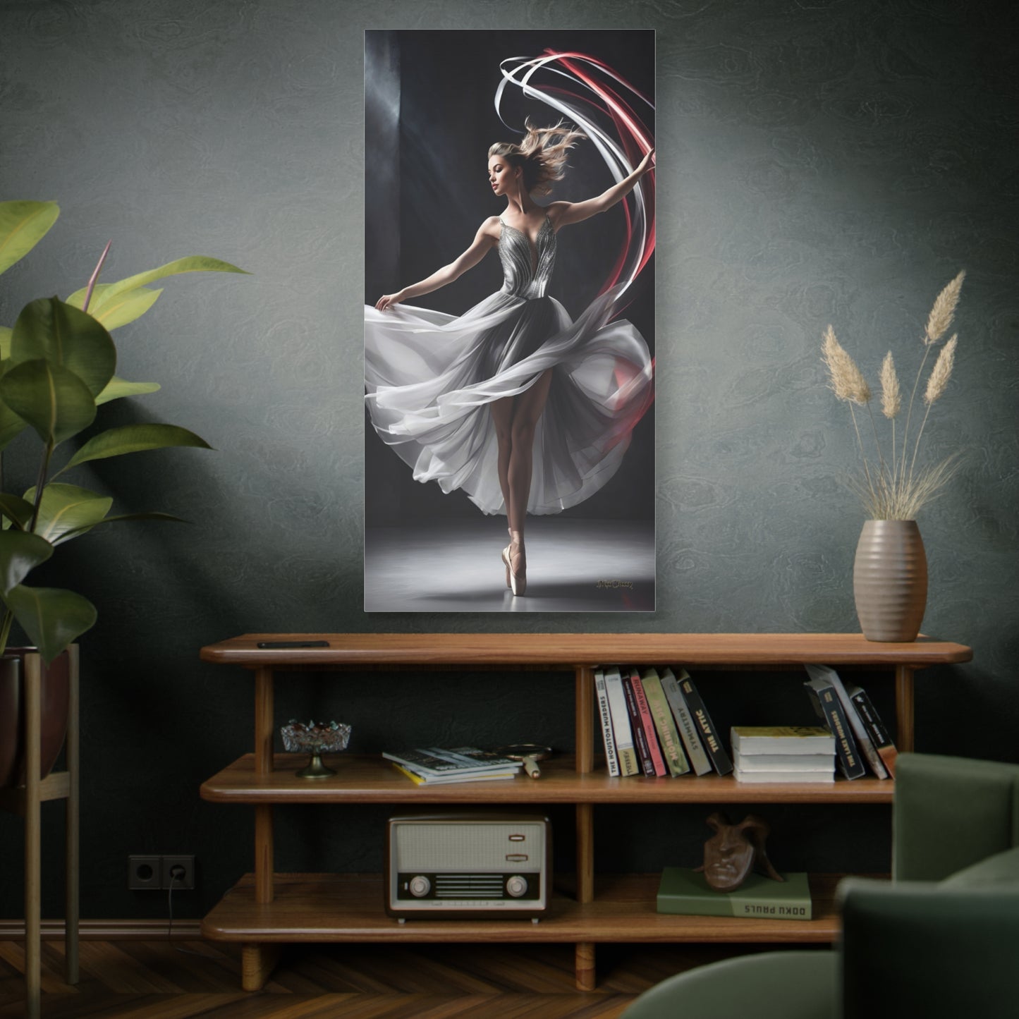 Inspired Elegance in Motion Canvas Art 30 x 60 Vertical