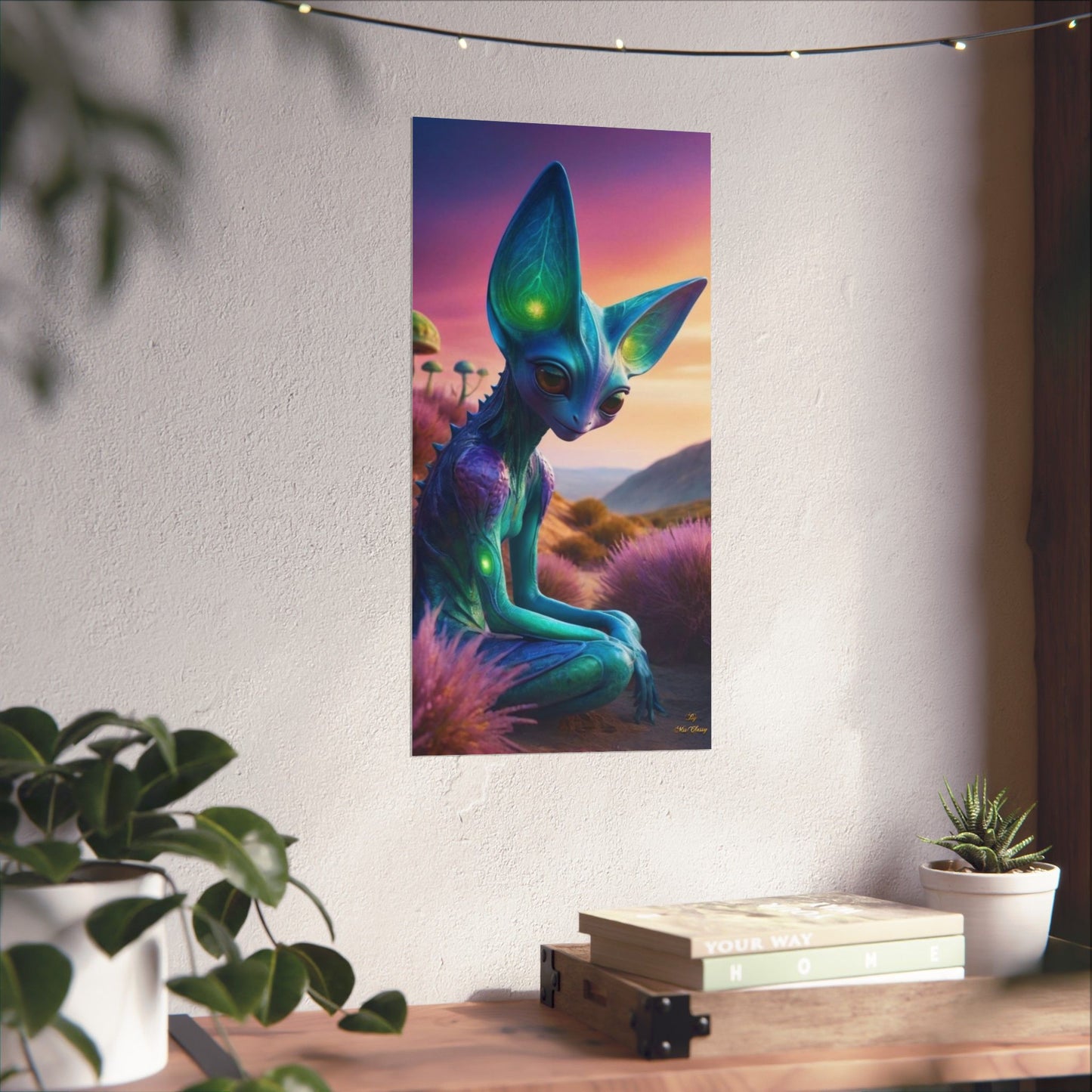 Lumi Starborn Whimsical Alien Art Poster 11 x 22