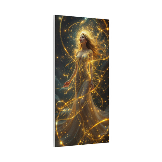 Golden Halo Celestial Fantasy Woman Canvas Wall Art 24 x 48