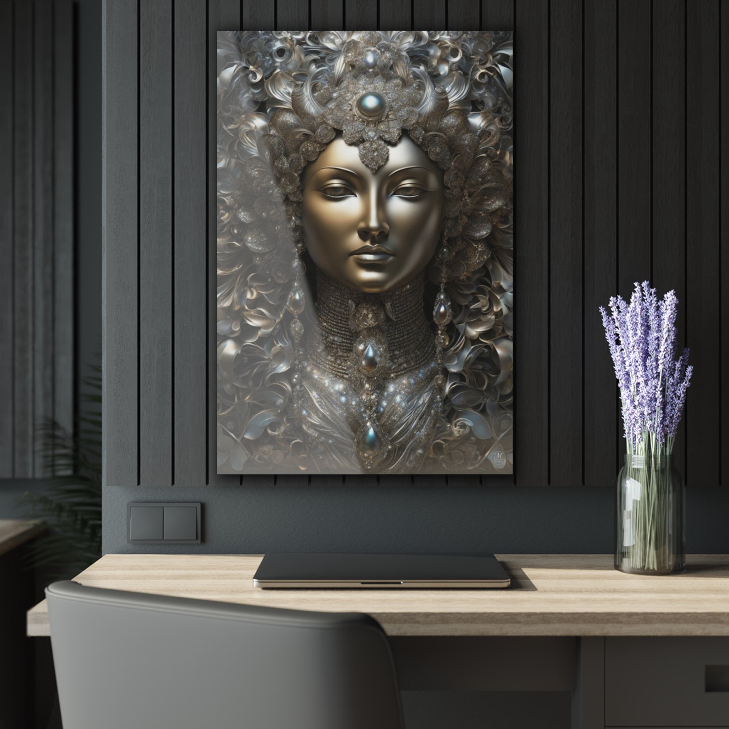 Ornate Goddess Portrait Acrylic Print | French Cleat Hanging