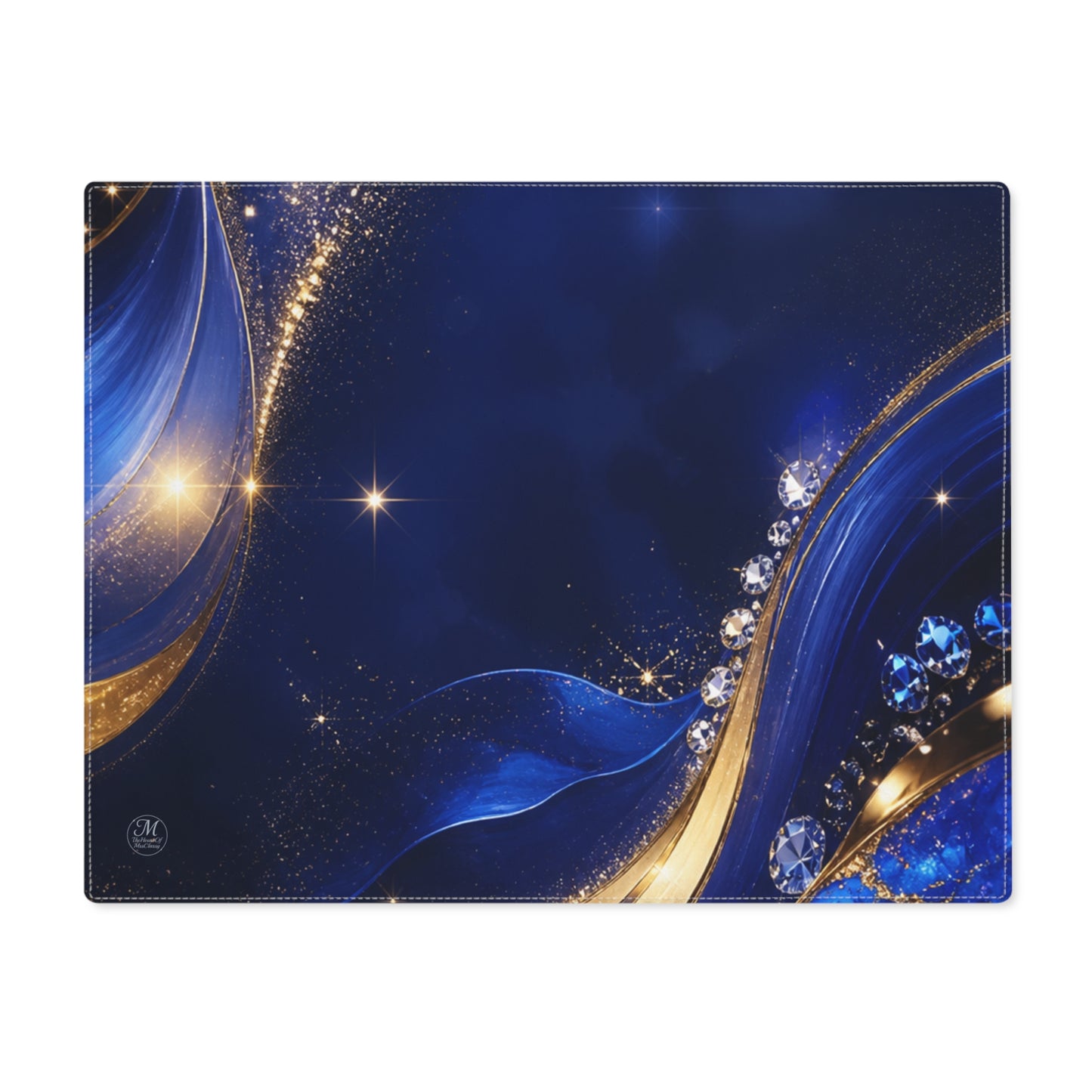 Blue Gold Marble Placemat | Elegant Abstract Table Decor
