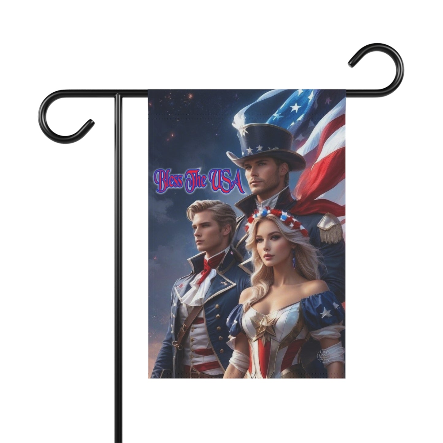 USA Patriotic Trio Garden & House Banner | American Flag, Revolutionary Heroes