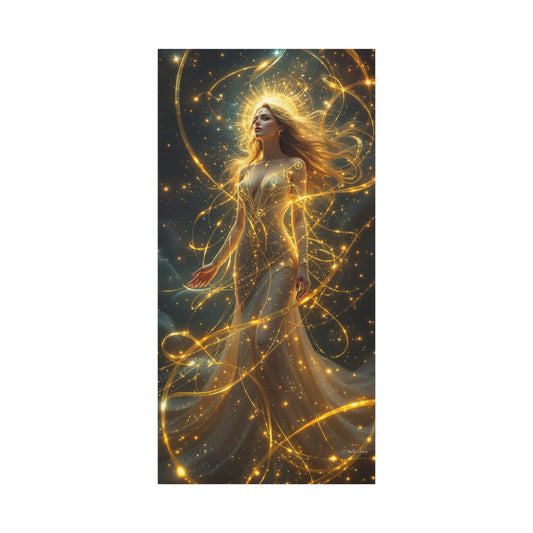 Golden Halo Celestial Fantasy Woman Canvas Wall Art 24 x 48