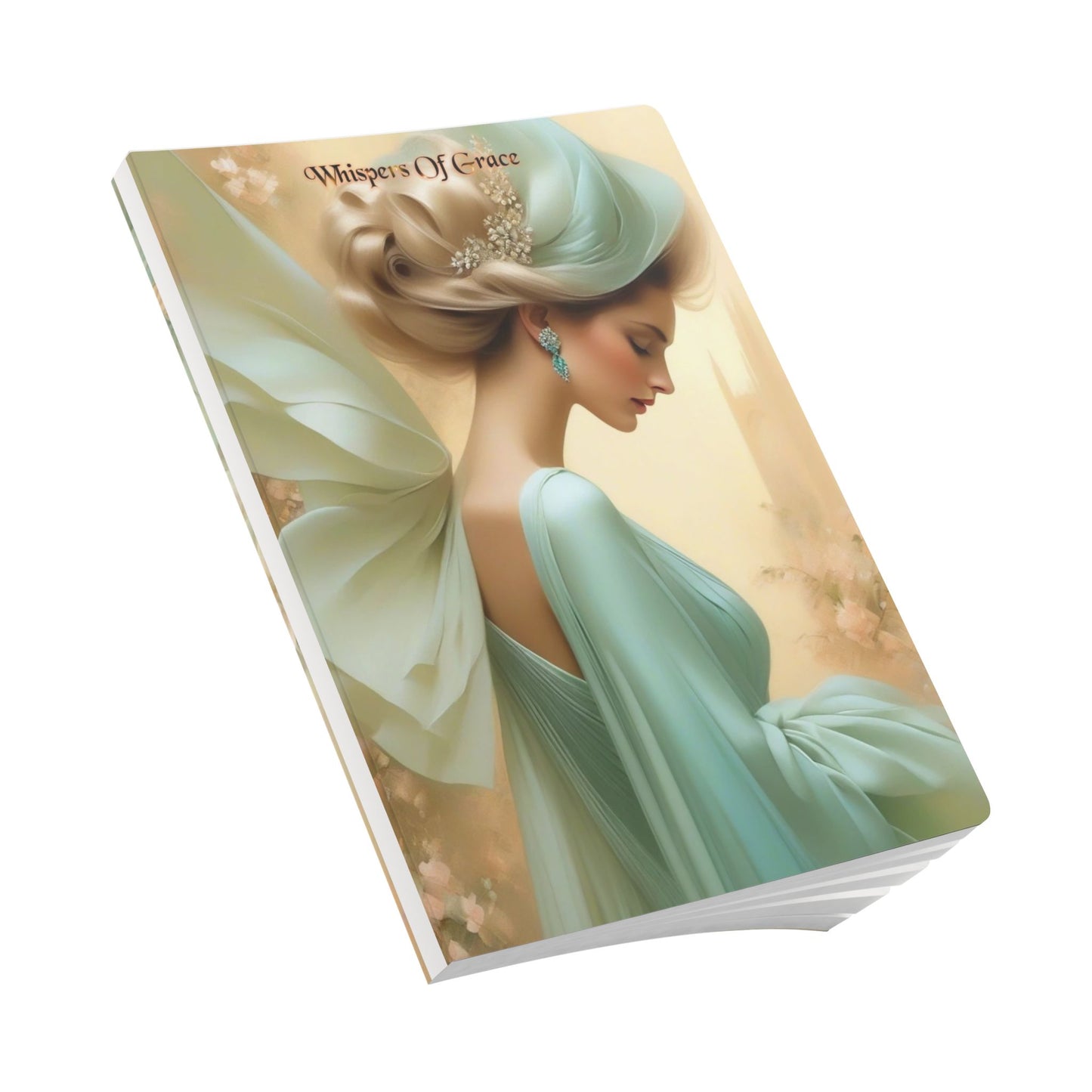 Whispers of Grace journal | Softcover notebook, ethereal woman floral cover