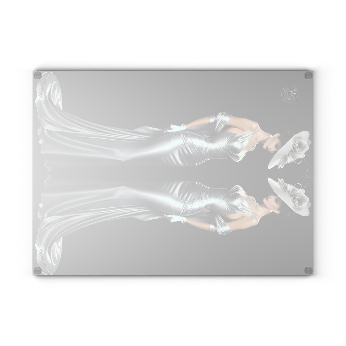 Glass Cutting Board Silver Eclipse Lady Elegant Kitchen Decor, Luxury Home Gift Chopping Board