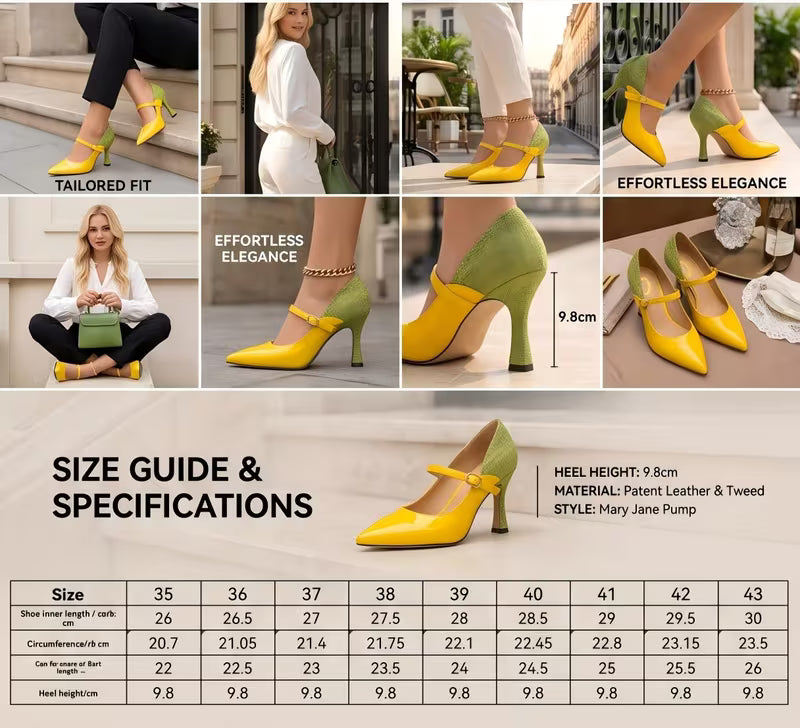 Women's Kitten Heel Mule Sandals Yellow-Green