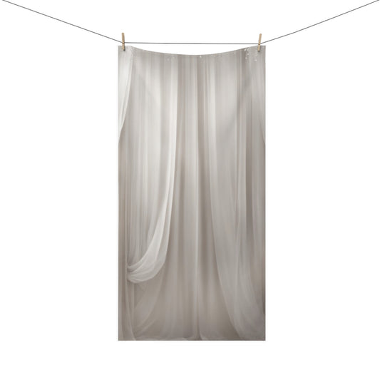 Ivory Draped Floral Backdrop Towel | Wedding Ceremony Aisle Scene