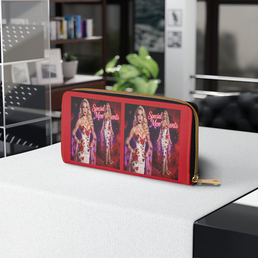 Special Moments Rose Glam Zipper Wallet | red rose print